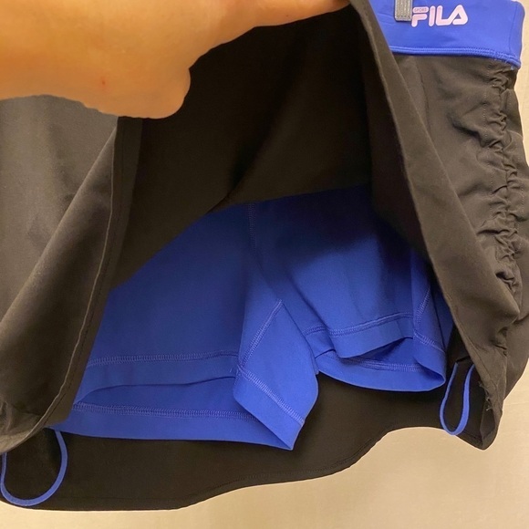 FILA SPORT XL Tennis Active Logo Skort Stretch Black / Blue Rouching, Adjustable - Picture 5 of 7